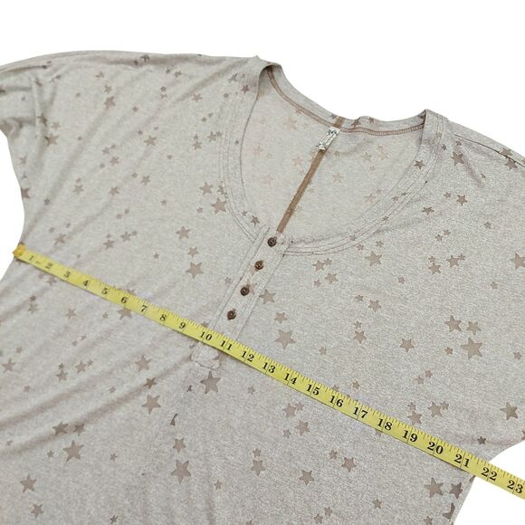 Free People Sleep Shirt Womens Medium Oatmeal Knit Dream Star Soft Nightgown - Picture 10 of 11